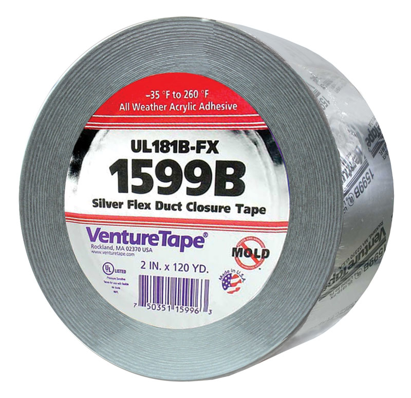 SILVER FLEX DUCT TAPE 2IN ROLL UL181